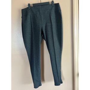 Apt 9 Petite Dark Teal Textured Stretch Pull On Slim Ankle Pants PXL